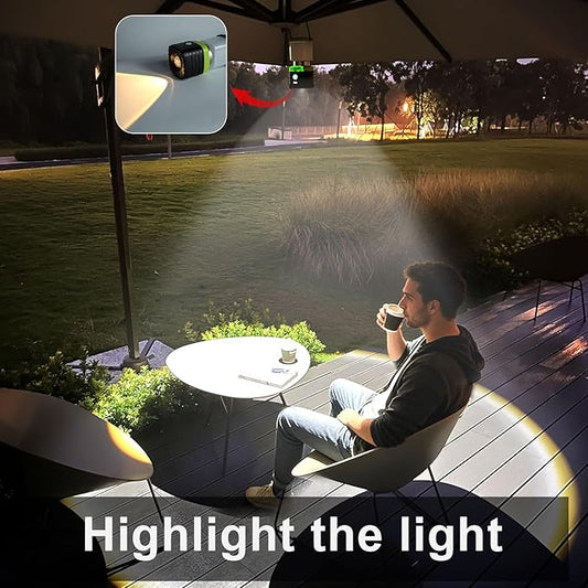 3PCS 6500K White Light LED Camping Lantern Rechargeable 1000LM, 4500mAh Power Bank, Flashlight for Hurricane Emergency, Hiking, IP44 Waterproof Lantern(Green)