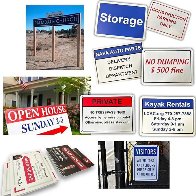 Custom Signs Outdoor Metal for Home Office Business, Personalized, Door, Porch, Delivery, Man Cave, Shop, Garage, Street. For Outside or Inside Use. Our Metal Signs Are UV Printed Solid Aluminum Solid, 18x12 in