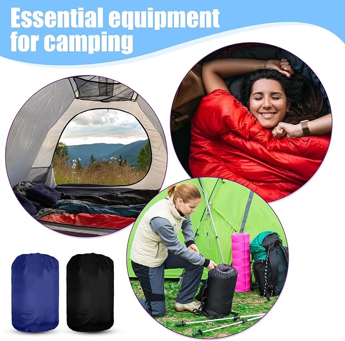 Macarrie 12 Pack Sleeping Bags Set with Compression Sacks, 6 Camping Sleeping Bags for Homeless Adults, and 6 Emergency Survival Sack for Hiking Outdoor Homeless Shelter Donation Supplies