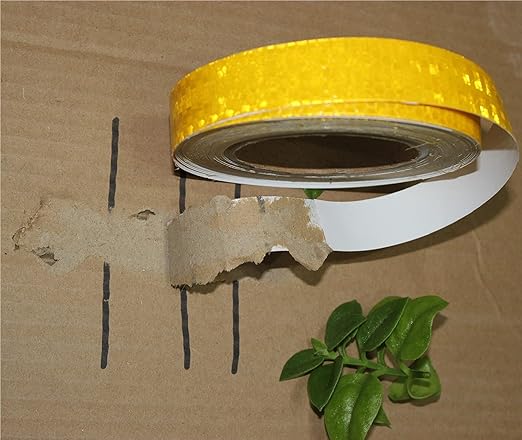 Industrial Reflective Tape Yellow 1 inch for Bikes, Outdoor Waterproof High Visibility Safety Adhesive Stickers Strips (66 feet, 10 Rolls)