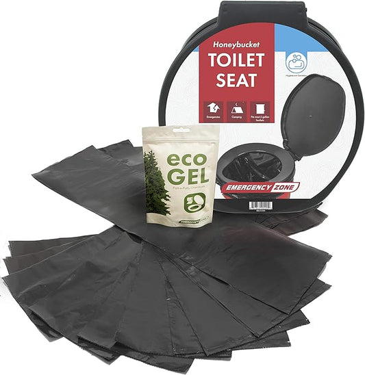 Emergency Zone Eco Gel Sanitation Set with Privacy Shelter | Hygienic Waste Disposal System for Camping, Hiking, Emergency Preparedness
