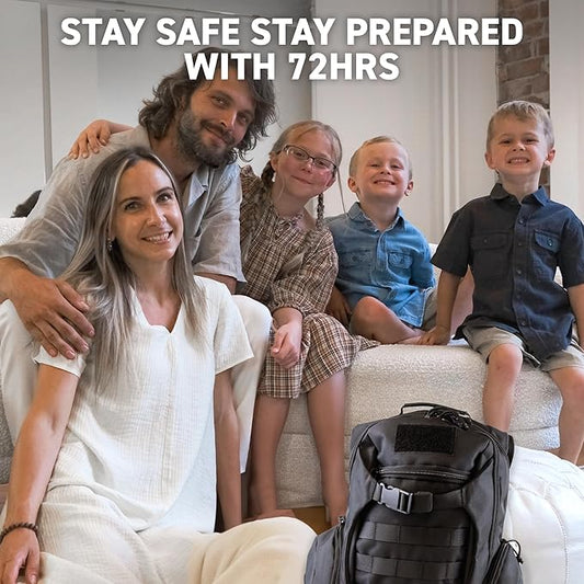 72 HRS Deluxe Emergency Survival Kit - Heavy Duty 72 Hour Bag Survival Kit for Earthquake, Hurricane, Tsunami, Winter, Blackout - Includes Emergency First Aid Kit, Water, Food