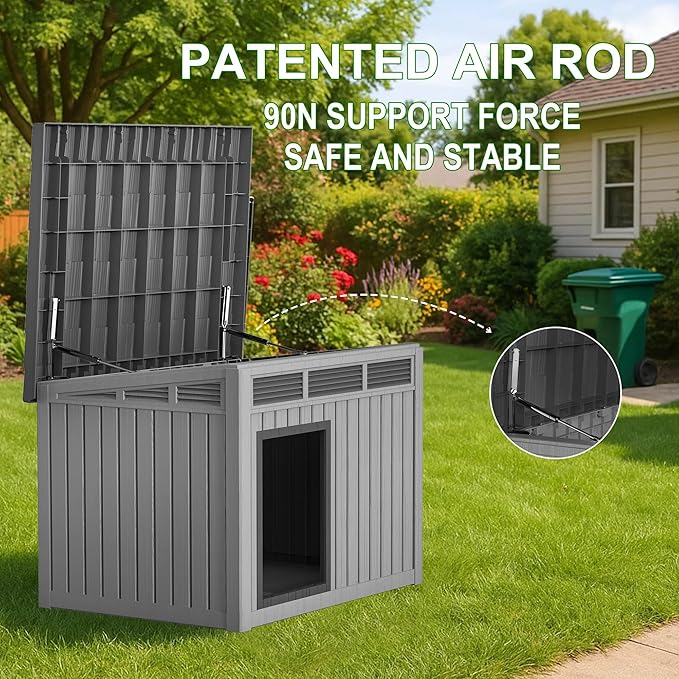 DRATO Outdoor Dog and Goat House - Resin All-Weather Dog House Outdoor, Durable Dog Kennel Outside for Backyard, Farm, Pasture