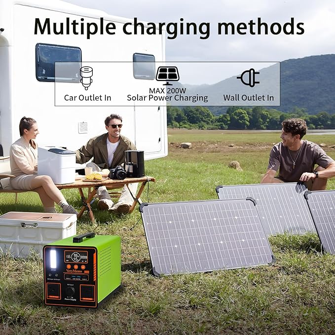 Portable Power Station, 1216Wh LiFePO4 Battery,1200W (Peak 2400W) AC,Reinforced Metal Frame,Backup Power Supply,uitable for Outdoor Camping Home Power Outage Emergency