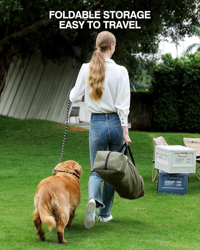 33-Inch Collapsible Travel Dog Crate, Portable 4-Door Soft Kennel for Medium to Large Dogs, Chew-Proof Mesh Windows, Indoor/Outdoor Use, Foldable, with Storage Bag (Green)