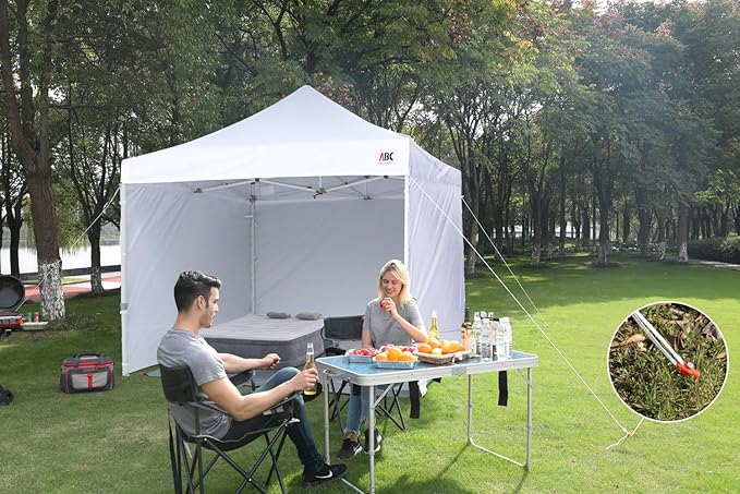 ABCCANOPY Easy Pop Up Canopy Tent with Sidewalls 10x10 Commercial -Series, White