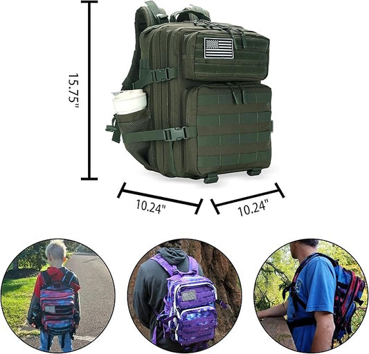 25L Military Tactical Backpack Small Assault Pack Molle Daypack for Men and Women for Work Travel Gym Outdoor Hiking Camping (Army Green)