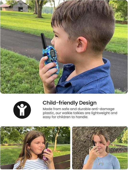 FOREDOM Walkie Talkies for Kids Walkie Talkies Long Range for Boys & Girls Age 3 to 12 Year Old Birthday Cool Army Toys - 3 Pack