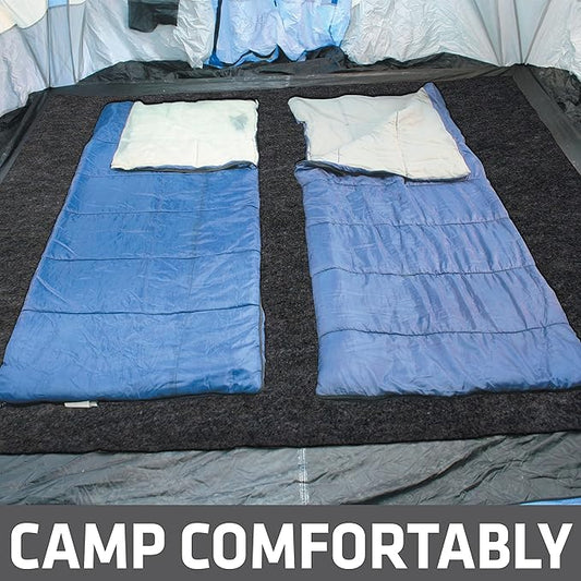 Drymate Tent Carpet Mat, Protective Waterproof Liner Keeps You Warm & Dry, Camping Floor Rug Accessory (7'4" x 8'4"), Durable, Lightweight, Soft & Comfortable, Trimmable Material (USA Made) (Charcoal)