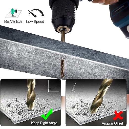 Cobalt Drill Bits Set for Hardened Metal and Stainless Steel, 101Pcs 1/16"-1/2" M35 HSS Twist Jobber Metal Drill Bits, with Index Storage Case