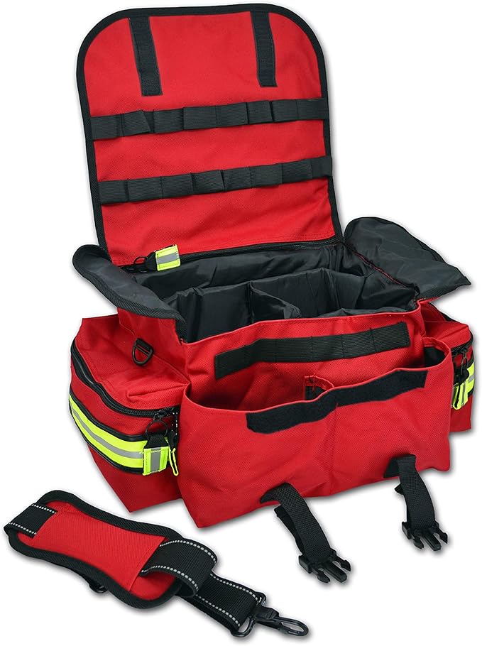 Lightning X Small Medic First Responder EMT Trauma Bag Stocked First Aid Trauma Fill Kit A (Red)