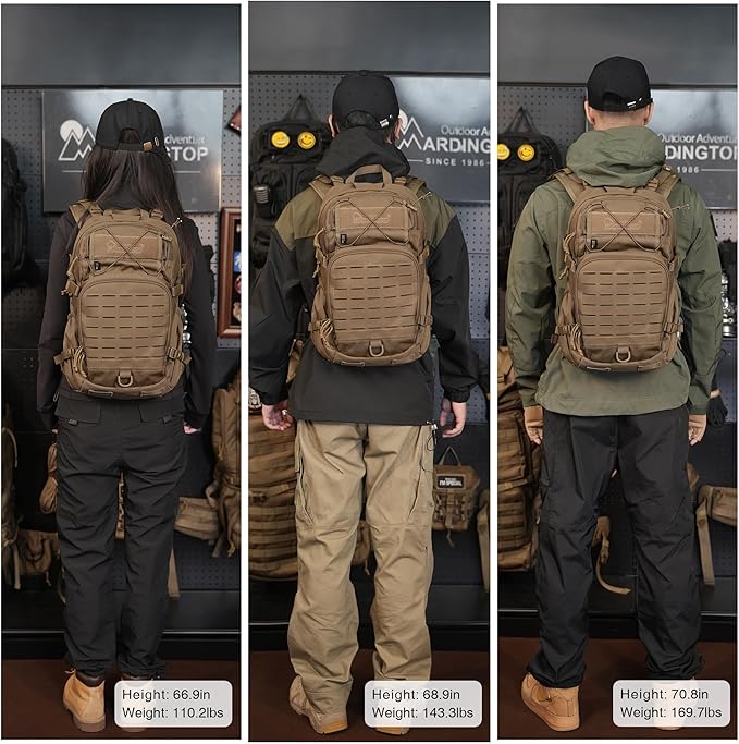 Mardingtop Tactical Military Backpack for Men,25L Molle Backpack, Cordura Backpack for Hiking,Camping