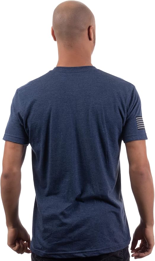 Navy Chest Print & U.S. Military Sleeve Flag | Naval Veteran Sailor Style Shirt
