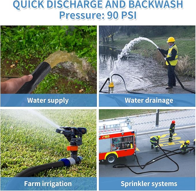 Eastrans 3'' x 100 FT Pool Backwash Hose with 2 Hose Clamps,Extra Heavy Duty Discharge Hose,Drain and Filter Pump Hoses for Swimming Pool,Super wear-resistant,weather blast