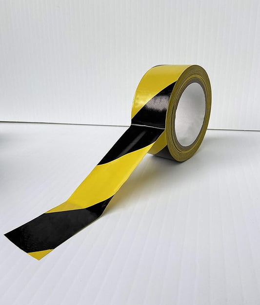 PVC Vinyl Tape- 6 mil, (2”, 36 yd) Matte Surface, Floor Marking Stripe Colored Tape by Graphical Warehouse- 5S Safety and Security Tape, Visual Communication Tool (12, Black/Yellow)