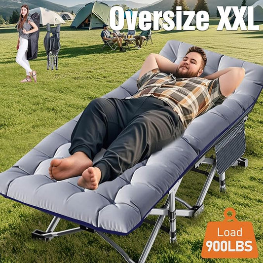 ABORON Heavy-Duty Folding Guest Bed for Adults, 500lb Capacity, Portable Extra Cot with 1235D Double Layer, Ideal for Indoor Guest Stays & Temporary Home Use