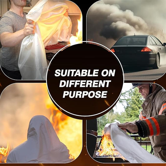 40”x40” Fire Blanket for Home and Kitchen, Emergency Fire Extinguisher Blanket, High Heat Resistant Fire Suppression for Home Safety Kitchen, and Camping (3)