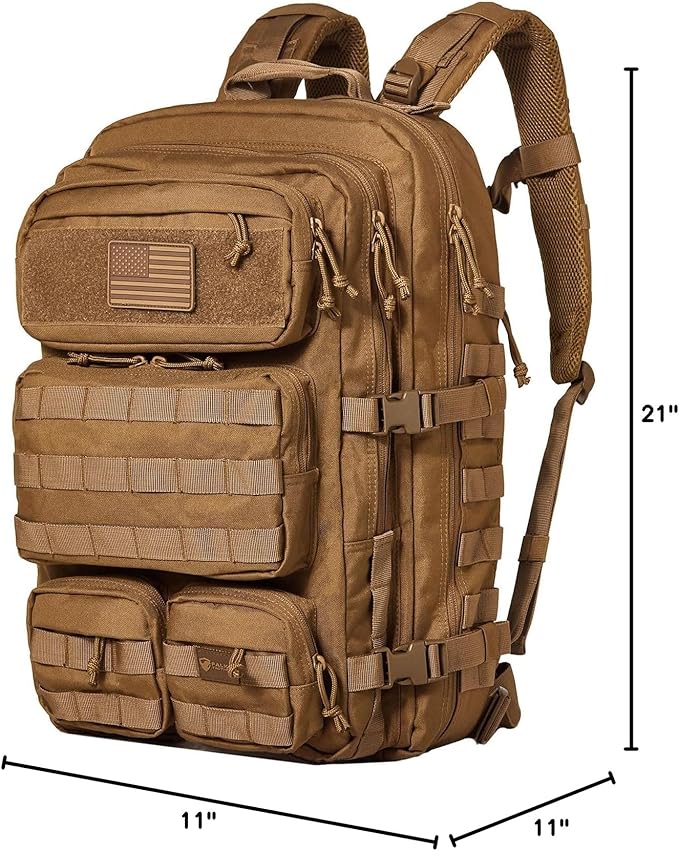 Falko Tactical Backpack for Men and Women 50L Backpack 2.4x Stronger Large Military Molle Rucksack, Bugout Backpack Outdoors