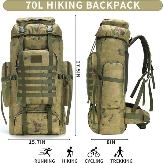 Hiking Backpack for Men 70L/100L Camping Backpack Military Rucksack Molle 3 Days Assault Pack for Climbing