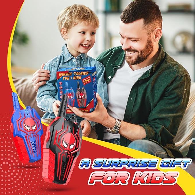 Walkie Talkies for Kids Ages 3-8: Cool Toys Gifts for 3 4 5 6 7 8 9 10 Year Old Boys Kid Outdoor Camping 2 Way Radio Toy Brithday Gift for Grandkids Boy Age 3-4 4-6 5-7 Toddler Walkie Talkies