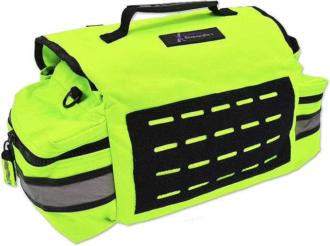 Lightning X Products Small EMT Medic First Responder Trauma EMS Jump Bag With Dividers - Fluorescent Yellow