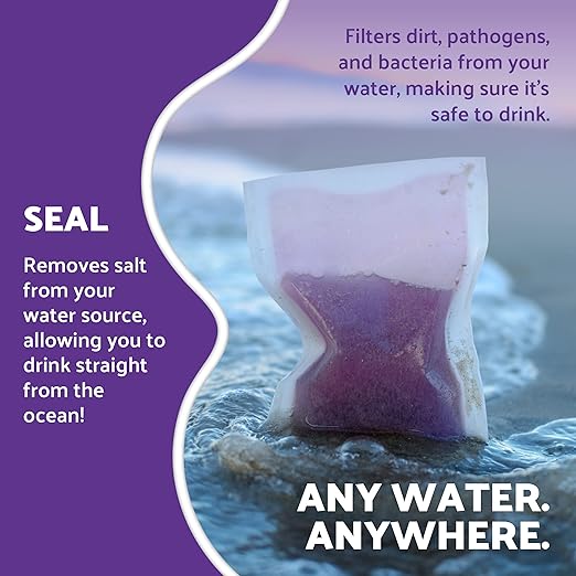 OTS Osmo Seal 4-Pack Emergency Desalination Kit – Portable Salt Water Filter & Water Purifier Survival System for Marine Survival, Boating, Bug Out Bag & Disaster Preparedness – Makes Hydration Drink