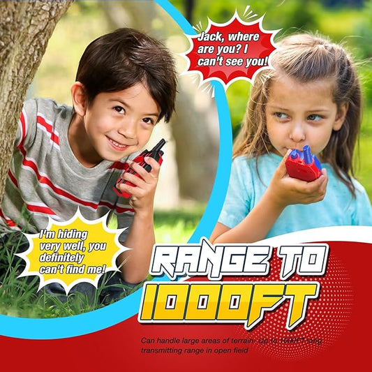 Rechargeable Walkie Talkies for Kids: Toys Christmas Birthday Gifts for 3 4 5 6 7 8 Year Old Boys Girls Grandkids Ages 5-7 Kids Walkie Talkies 2 Pack Outdoor Toy for 4 5 6 7 Year Old Stocking Stuffers