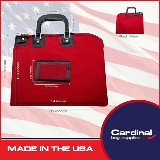 Fire Resistant Security Money Bag with Lock, Water Repellent, Safe Storage, Protects Important Valuables, 15 x 11 Inch (Red)