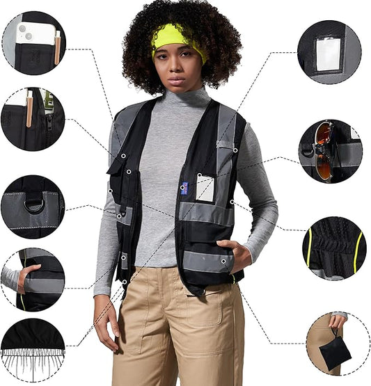A-SAFETY High Visibility Reflective Safety Vest Customize Logo (XS-8XL)