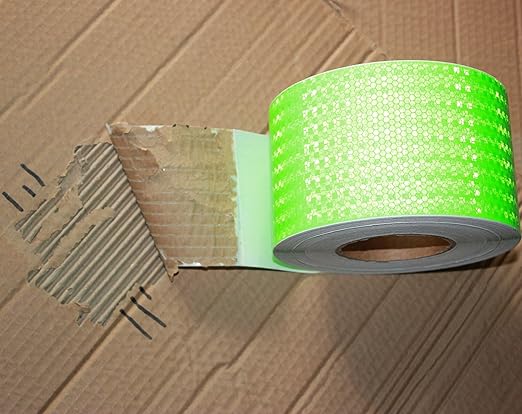 Green Reflective Tape Outdoor Waterproof 3 inch Wide for Cars, High Visibility Safety Warning Adhesive Strips (66 feet, 5 Rolls)