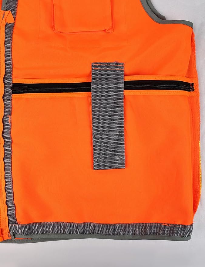 Safety Vest, Hi Vis Vests with Pockets, Class 2 High Visibility Vests,Construction Surveyor Work Vest for Men Women