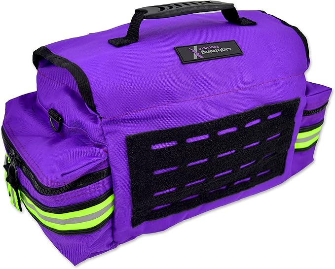 Lightning X Products Small EMT Medic First Responder Trauma EMS Jump Bag With Dividers - Purple