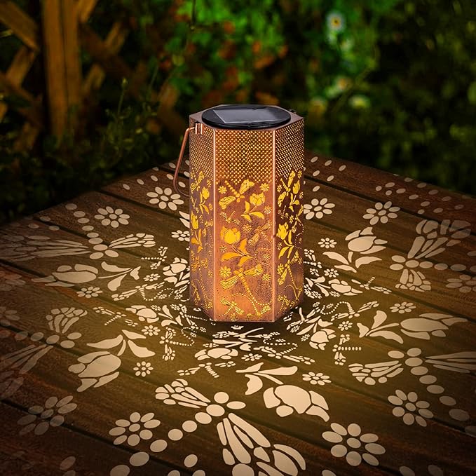 Christmas Gifts for Women Men Mom - Dragonfly Solar Lanterns Outdoor Waterproof - Birthday Gifts, Mothers Day Gifts, Solar Lights Outdoor Garden Decor for Outside, Patio, Yard, Lawn