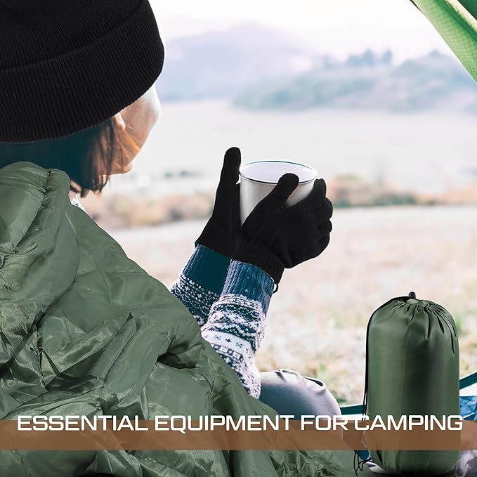 Tranqun 30 Pcs Bulk Sleeping Bags for Homeless Adults, Cold Weather Camping Sleeping Bag Liner with Winter Beanies and Gloves, Waterproof Lightweight for Backpacking Emergency Supplies