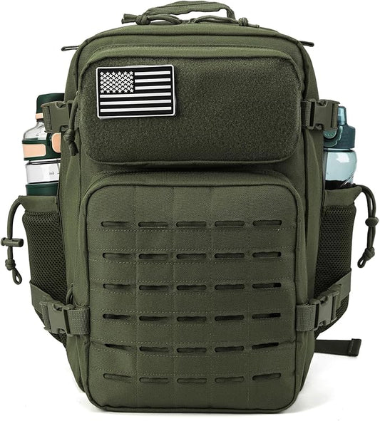 QT&QY 25L/45L Military Tactical Backpack For Men Molle Daypack 3 Day Bug Out Bag Hiking Rucksack With Bottle Holder