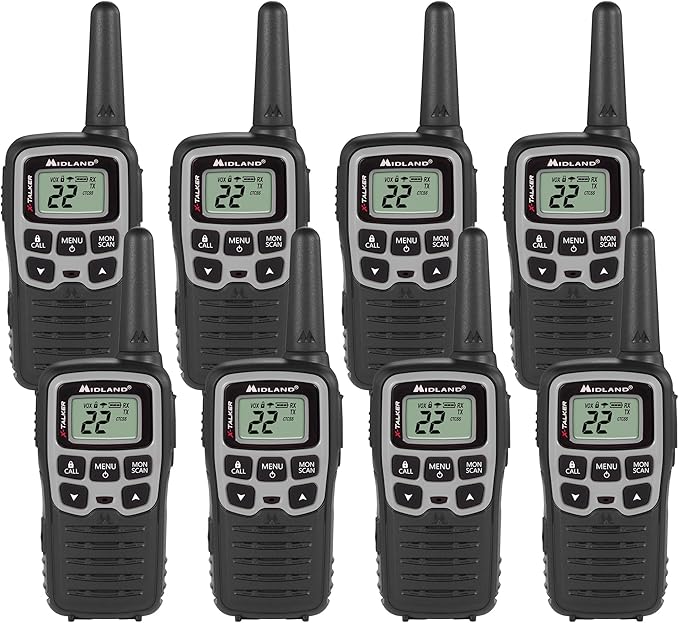 Midland X-TALKER T51BLKVP Two Way Radios 8-Pack