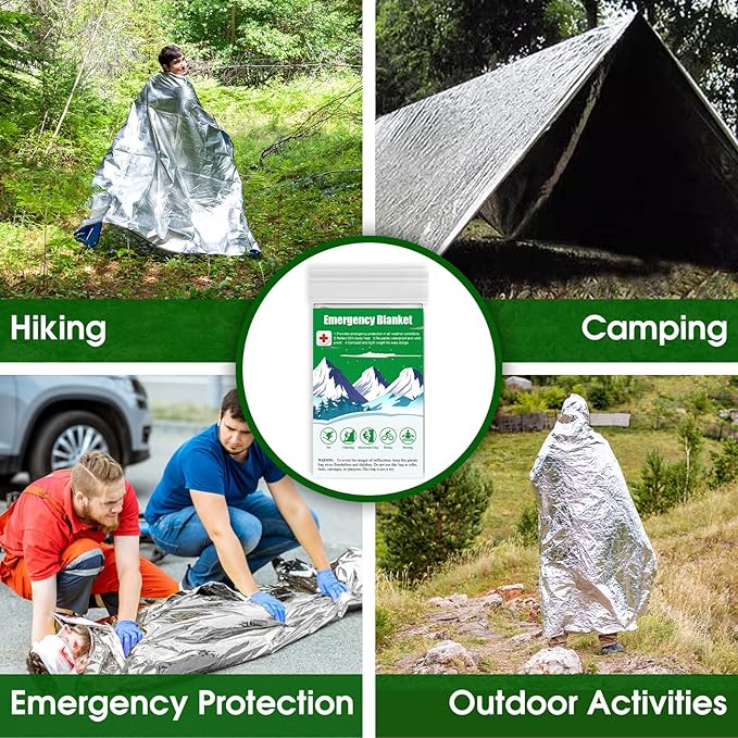 CXYARY 6 Pack Emergency Mylar Thermal Blanket, 84” x 52” Space Blankets, Emergency Thermal Blanket Space Rescue Survival Gear Camping for Outdoors, Hiking, Camping Survival