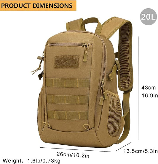 ArcEnCiel 10L/20L Mini X-Small Tactical Backpack MOLLE Daypack Gear Pack Camping Bag with Patch