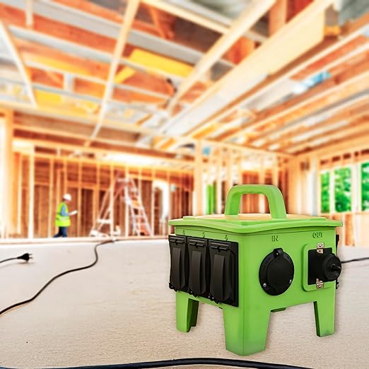 Power Distribution Box with 50A 125/250V CS6375 Inlet, 50A 125/250V CS6369 Outlet, & 6 20A 125V Duplex GFCI Receptacles