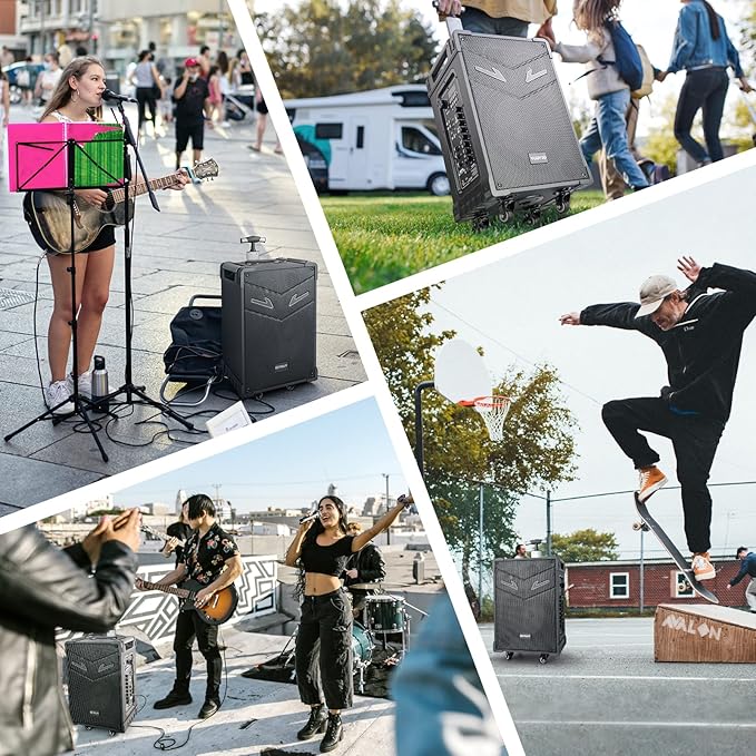 GTSK10-3 Portable Bluetooth PA Speaker & Karaoke Machine for Home, Adults, Kids & Family - 3-Way Wireless with 10" Subwoofer, Dual Mics, TWS for Parties & Outdoors