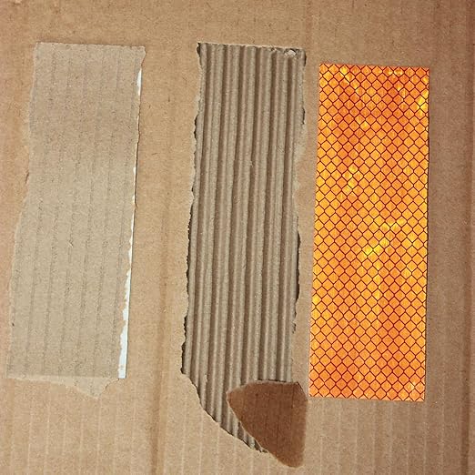 Non Fading Brown Reflective Stickers 2 inch X 6 inch, Outdoor Waterproof High Visibility Warning Safety Adhesive Reflector Tape (50 Pcs)