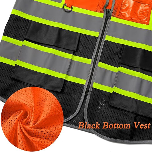 BeautyWill Custom Logo Safety Vest Class 2 High Visibility Reflective Vest for Men - Personalized Logo Team Vest