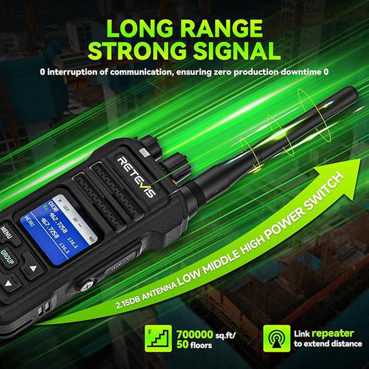 Retevis NR30S 2 Way Radio Long Range,Heavy Duty Two Way Radios with Shoulder Mic,IP67 Waterproof,2800mAh,Group Call,NOAA,Noise Canceling,Professional Walkie Talkies for Construction Supply(4 Pack)