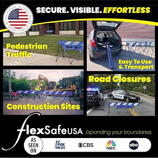 Safety Barriers, Portable Expandable Barricade 7 ft Blue Traffic Barricade Parking Barrier Folding Security Gate Scissor Gate Traffic Cones Alternative