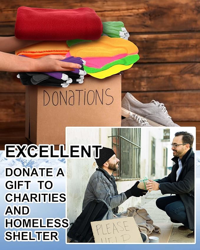 Panitay 150 Pcs Homeless Care Package Supplies Bulk Hats Gloves Fleece Blankets for Men Women Homeless Donating Supplies