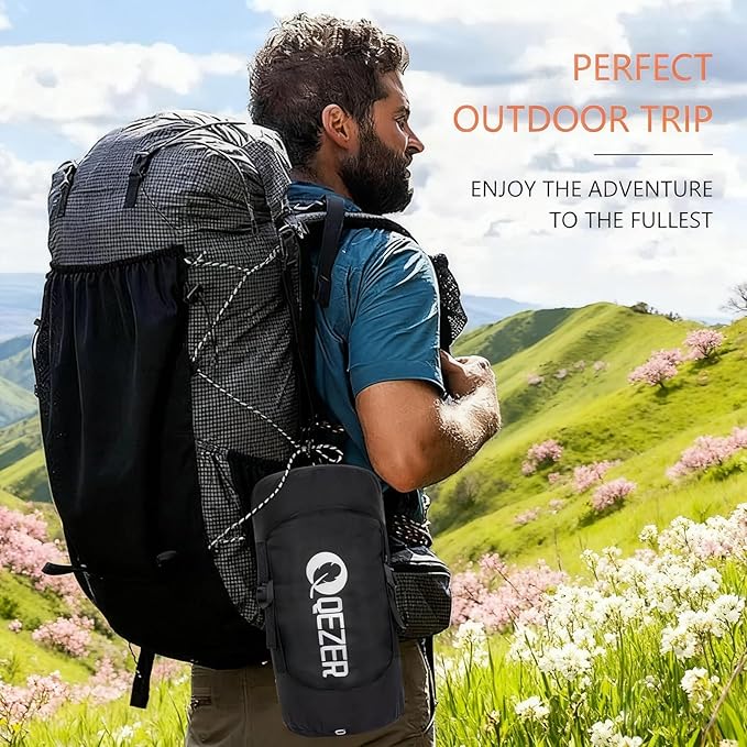 Ultralight Down Sleeping Bag for Adults - 600 Fill Power, Cold Weather, Backpacking, Camping, Hiking