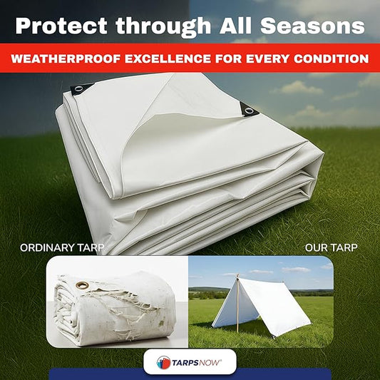 Tarps Now 40x100 Feet Heavy Duty Waterproof Tarp | 12 MIL Poly Tarp with Reinforced Edges & Aluminum Grommets | Weatherproof Tarpaulin for Roof, Outdoor, Camping | Large Brown Tarp Cover
