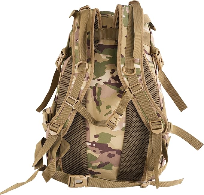 aiGear Tactical Backpack for Men, 25L Military Backpack, 3-Day Bug Out Bag for Camping Hiking Hunting with Molle System Army Daypack (25L Camo)