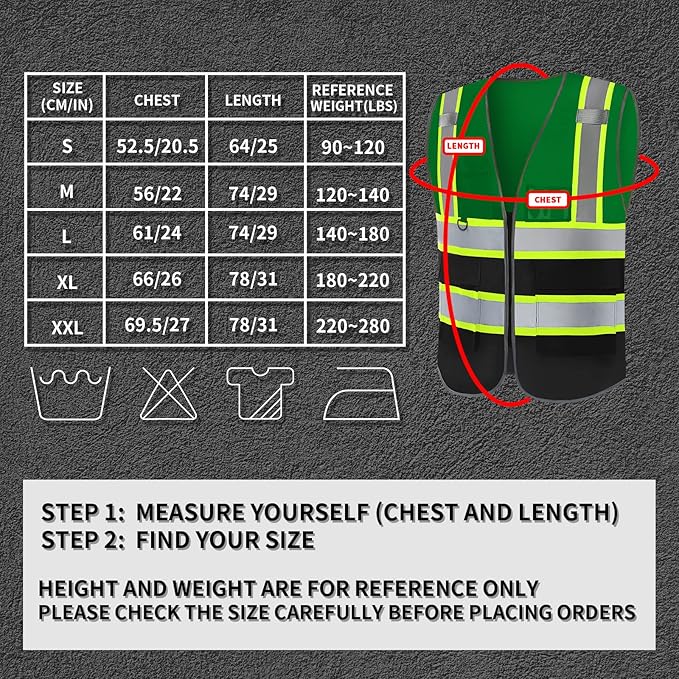 BeautyWill 10 Pack Custom Logo Safety Vest ANSI Class 2 High Visibility Reflective Vest Personalized Construction Vest Bulk