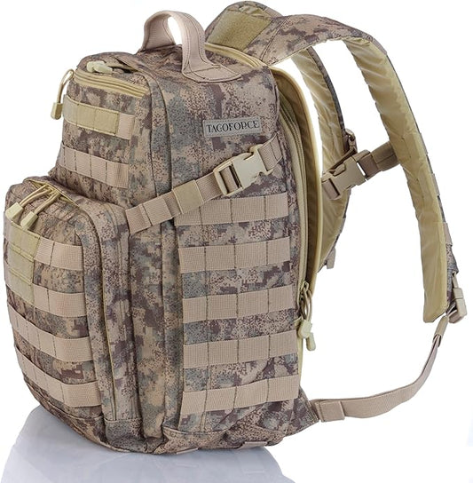 Tactical Military Camo Backpack 40L – Army Molle Assault Pack with Hydration Compartment, Multiple Pockets, Heavy Duty Bug Out Bag for Hiking, Camping, Survival, Outdoor Gear
